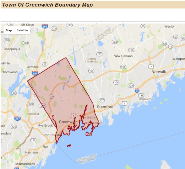 Town of Greenwich boundary map